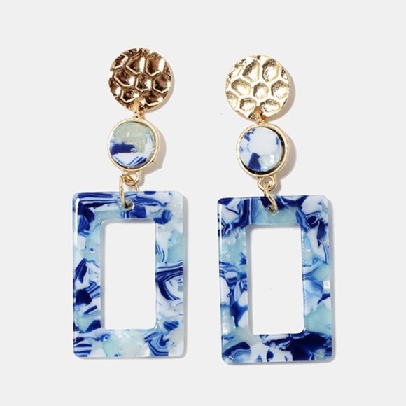 Acrylic Drop Earrings (3 colors) - Picture 2 of 3